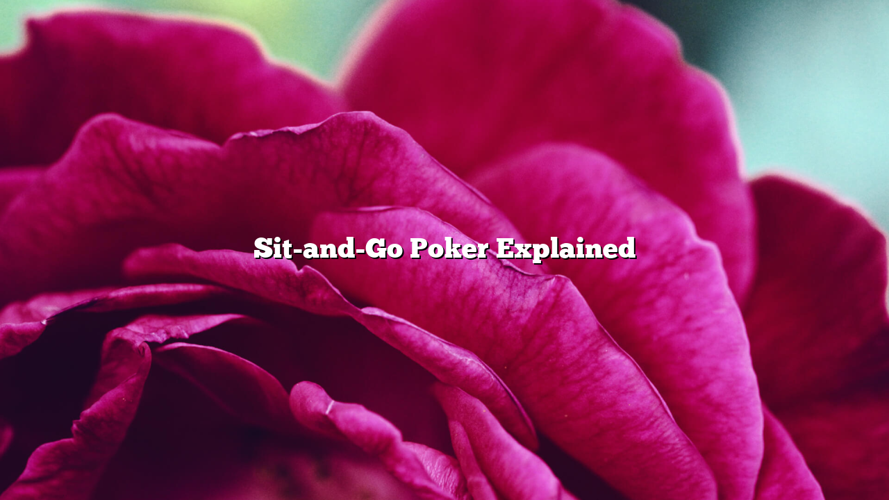 Sit-and-Go Poker Explained